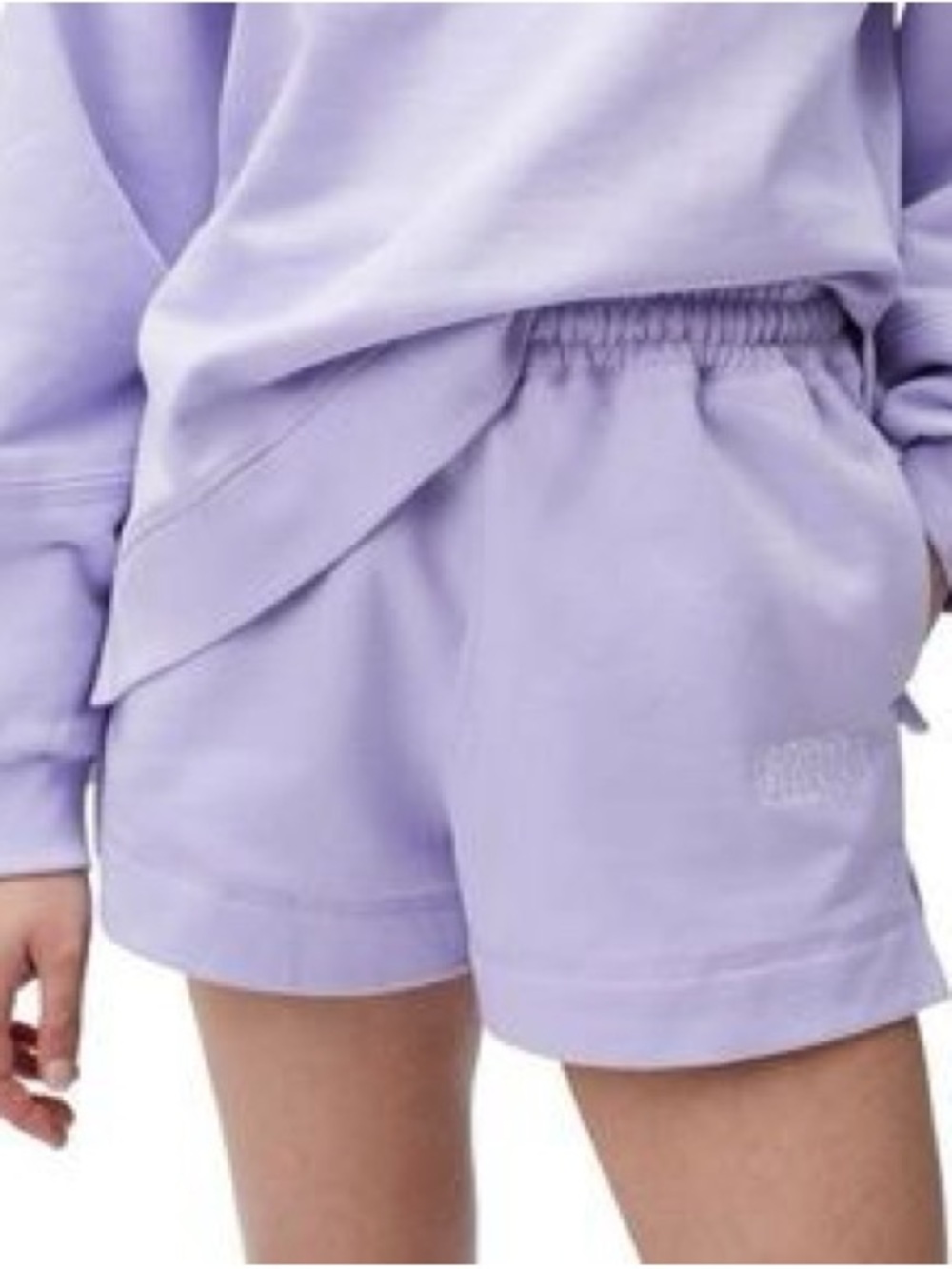 Ganni Lilac French Terry Drawstring Sweat Short